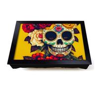 Lap Tray with Bean Bag Cushion, Magnificent Floral Sugar Skull