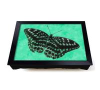 Lap Tray with Bean Bag Cushion, Mint Green Butterfly Art
