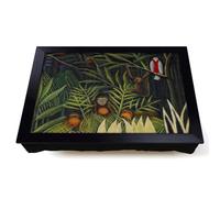 Lap Tray with Bean Bag Cushion, Monkeys And Parrot In The Virgin Forest by