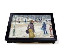 Lap Tray with Bean Bag Cushion, New York Street by Childe Hassam