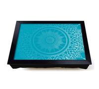 Lap Tray with Bean Bag Cushion, Ornamental Circles In Blue Twilight