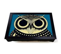 Lap Tray with Bean Bag Cushion, Owl Art Retro Abstract