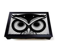 Lap Tray with Bean Bag Cushion, Owl Monochrome Art