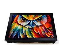Lap Tray with Bean Bag Cushion, Owl Painting Abstract