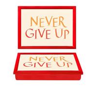 Bean Bag Padded Never Give Up Lap Tray Dinner Serving Cushion Laptop Holder Bed Tray Breakfast Dinner Lunch Tray Lightweight Caravan Camping Serving Laptray