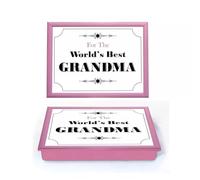 Lap Tray with Bean Bag Cushion Padded World's Best Grandma Grandmom Dinner Serving Laptop Holder Breakfast in Bed Serving Laptray Dinner Lunch Caravan Camping Camping Camper Van Motivational Learning