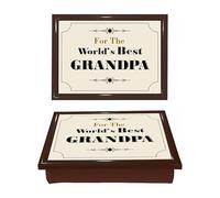 Lap Tray with Bean Bag Cushion Padded World's Best Grandpa Design Dinner Serving Laptop Holder Breakfast in Bed Serving Laptray Dinner Lunch Caravan Camping Camping Camper Van Motivational Learning