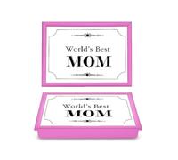 Lap Tray with Bean Bag Cushion Padded World's Best Mom Design Dinner Serving Laptop Holder Breakfast in Bed Serving Laptray Dinner Lunch Caravan Camping Camping Camper Van Motivational Learning