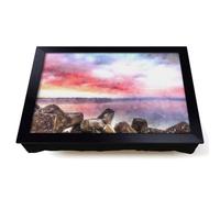 Lap Tray with Bean Bag Cushion, Pink Sunset Over The Ocean