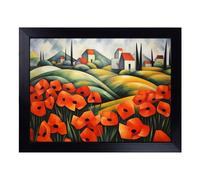 Lap Tray with Bean Bag Cushion, Poppy Field Cubism