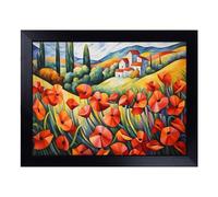Lap Tray with Bean Bag Cushion, Poppy Field Cubism