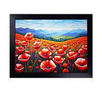 Lap Tray with Bean Bag Cushion, Poppy Field Op Art