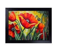 Lap Tray with Bean Bag Cushion, Poppy Flower Cubism