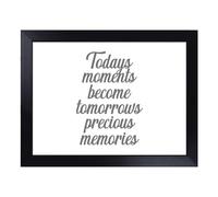 Lap Tray with Bean Bag Cushion, Precious Memories Typography Quote | Handmade in the UK, Raised Wooden Edge, Padded Cushion, Heat-Resistant Wipe-Clean Surface, for Meals, Laptops and Crafts