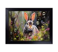 Lap Tray with Bean Bag Cushion, Rabbit Bubbles
