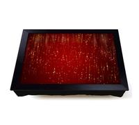Lap Tray with Bean Bag Cushion, Red Abstract Art