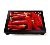 Lap Tray with Bean Bag Cushion, Red Chilli Peppers