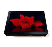 Lap Tray with Bean Bag Cushion, Red Rose Flower