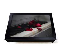 Lap Tray with Bean Bag Cushion, Red Rose Flower Piano