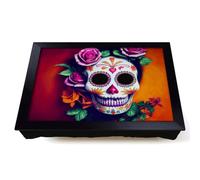 Lap Tray with Bean Bag Cushion, Refined Floral Sugar Skull