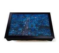 Lap Tray with Bean Bag Cushion, Road Through Tokyo In Japan | Raised Wooden Edge, Padded Cushion, Heat-Resistant Wipe-Clean Surface, for Meals, Laptops and Crafts