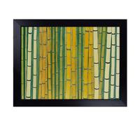 Lap Tray with Bean Bag Cushion, Royal Bamboo Forest | Handmade in the UK, Raised Wooden Edge, Padded Cushion, Heat-Resistant Wipe-Clean Surface, for Meals, Laptops and Crafts