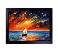 Lap Tray with Bean Bag Cushion, Sailing Boat On The Ocean Abstract