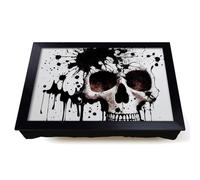 Lap Tray with Bean Bag Cushion, Skull Paint Splatter Abstract