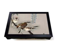 Lap Tray with Bean Bag Cushion, Sparrows At Wisteria by Ohara Koson