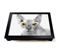 Lap Tray with Bean Bag Cushion, Sphynx Cat With Amber Eyes