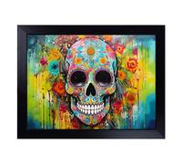 Lap Tray with Bean Bag Cushion, Sugar Skull Abstract