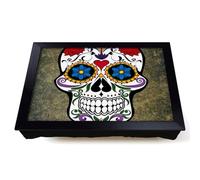 Lap Tray with Bean Bag Cushion, Sugar Skull Tattoo Design