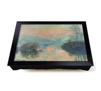 Lap Tray with Bean Bag Cushion, Sun Setting On The Seine by Claude Monet