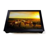 Lap Tray with Bean Bag Cushion, Sunset And Horses Landscape