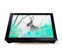 Lap Tray with Bean Bag Cushion, The Alert Hare In Green
