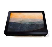 Lap Tray with Bean Bag Cushion, The Great Smokey Mountains Abstract | Raised Wooden Edge, Padded Cushion, Heat-Resistant Wipe-Clean Surface, for Meals, Laptops and Crafts