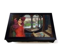 Lap Tray with Bean Bag Cushion, The Lady Of Shalott In Red by John William