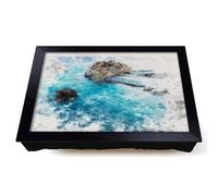 Lap Tray with Bean Bag Cushion, The Rock Of Aphrodite Beach In Cyprus Art