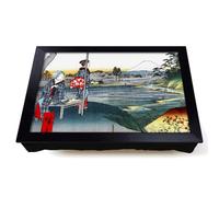 Lap Tray with Bean Bag Cushion, The Teahouse With The View Of Mt. Fuji by