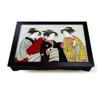 Lap Tray with Bean Bag Cushion, Two Geishas Out Walking by Kitao Shigemasa