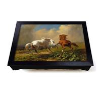 Lap Tray with Bean Bag Cushion, Two Horses by George Stubbs