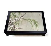 Lap Tray with Bean Bag Cushion, Two Swallows In Flight by Ohara Koson
