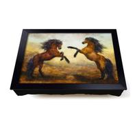 Lap Tray with Bean Bag Cushion, Two Wild Stallion Horses