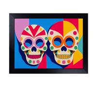 Lap Tray with Bean Bag Cushion, Unreal Floral Sugar Skulls Abstract