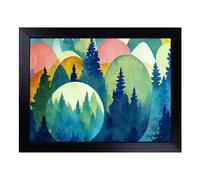 Lap Tray with Bean Bag Cushion, Watercolour Pine Tree Forest Abstract