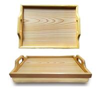 Lap Tray with Bean Bag Cushion & Wood Handle Natural Design for Men Women, Bed Breakfast Serving Tray for Camping Caravan, Campervan Living Room Party Kitchen & Garden Serve