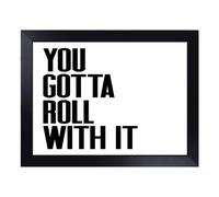 Lap Tray with Bean Bag Cushion, You Gotta Roll With It Typography Quote