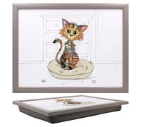 Lesser & Pavey Bug Art Kimba Kitten Laptray With Bean Bag for Serving Dishes | Lovely Lap Trays for Eating on Lap for Dinner or Breatfast | Newly Designed Food Trays for Lap