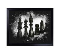 Lap Tray with Cushion | Chess Pieces Vol.1 Paint Splash | Padded Bean Bag Cushion | For Eating, Working, Crafting, Laptop | Portable Table Desk