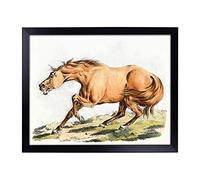 Lap Tray with Cushion | Light-brown Horse by Henry Alken | Padded Bean Bag Cushion | For Eating, Working, Crafting, Laptop | Portable Table Desk